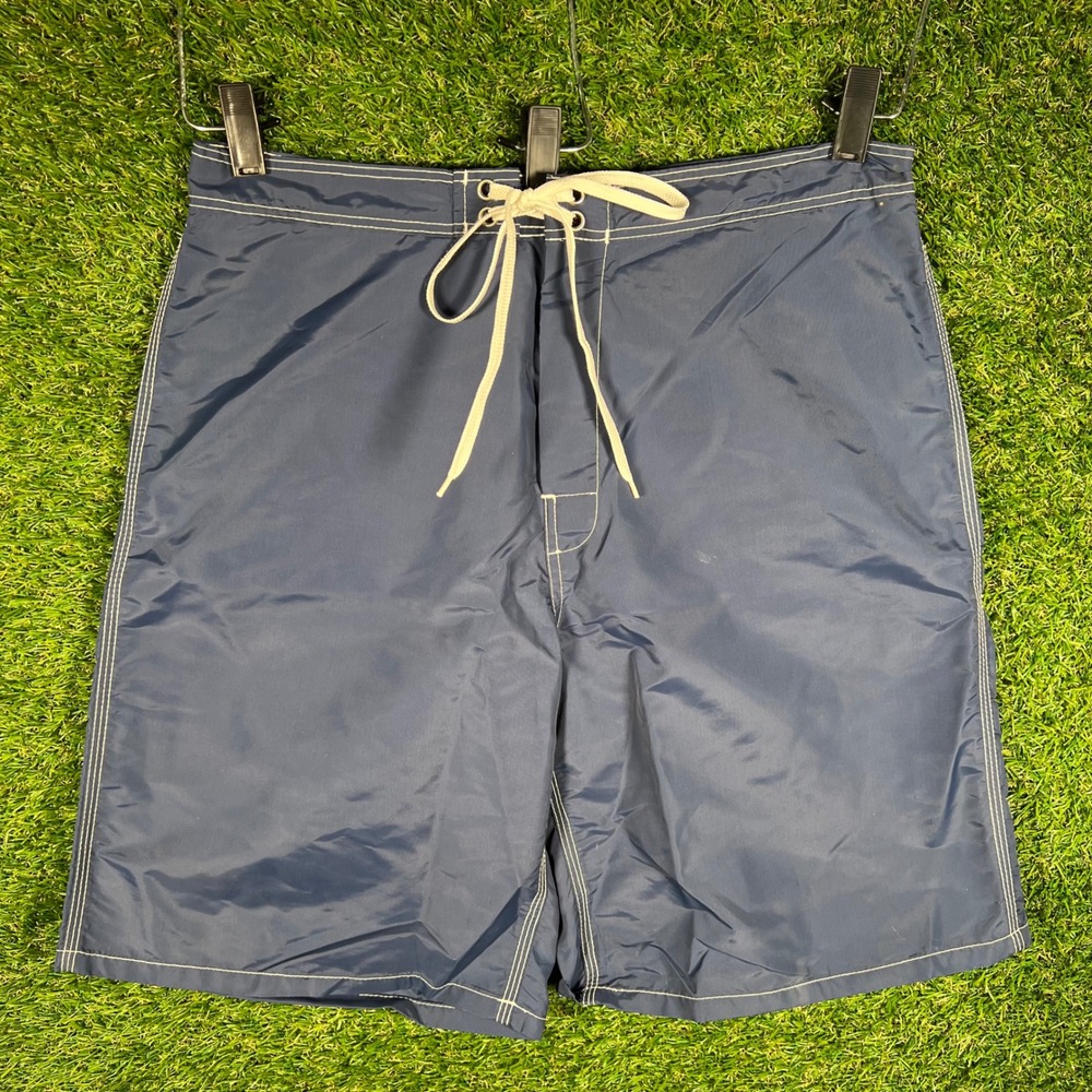 Sundek Mens Navy Blue Rainbow Stripe Board Shorts Swim Trunks Size 33 501L